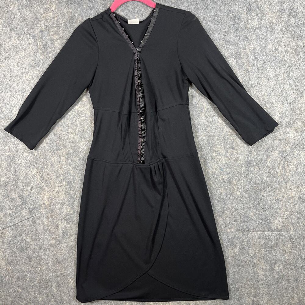 Fredericks of Hollywood Women’s Vintage Black Polyester Dress Knee Length Sz 8